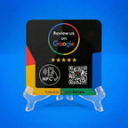 Placa Reseñas Google NFC QR (Inglés)