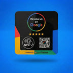 Placa Reseñas Google NFC QR (Inglés)