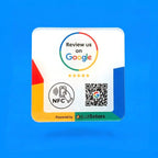 Placa Reseñas Google NFC QR (Inglés)