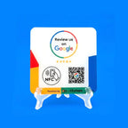 Placa Reseñas Google NFC QR (Inglés)
