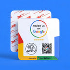 Placa Reseñas Google NFC QR (Inglés)