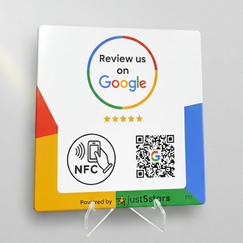Metacrilato Reseñas Google NFC QR
