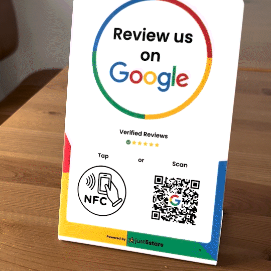 Expositor Reseñas Google NFC QR